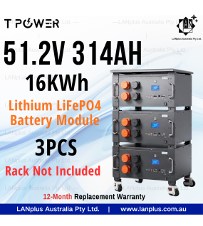 3X 48V 314Ah 16kWh LiFePO4 Battery Pack 200A BMS Parallel Rack NOT Included