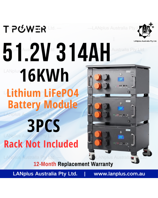 3X 48V 314Ah 16kWh LiFePO4 Battery Pack 200A BMS Parallel Rack NOT Included