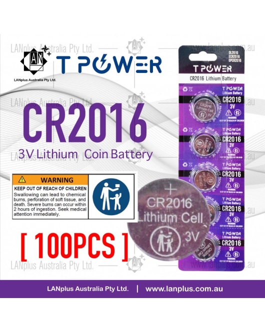 100x 3V CR2016 battery Lithium Coin Cell Button battery DL2016 ECR2016 GPCR2016