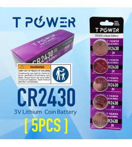 5x Tpower CR2430 3V Cell coin lithium button battery DL2430 ECR2430 wholesale