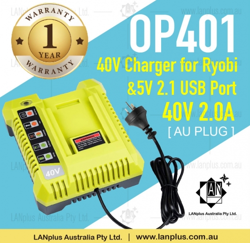 OP401 Battery Charger 4 Ryobi 36V 40V Li-ion OP4015 OP4026 OP401 OP4050A AU Plug