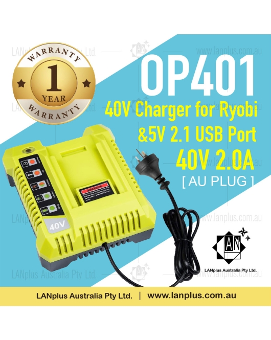 OP401 Battery Charger 4 Ryobi 36V 40V Li-ion OP4015 OP4026 OP401 OP4050A AU Plug