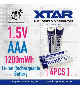 4x XTAR 1.5V AAA rechargeable Li-ionBattery 1200mWh Mel stock