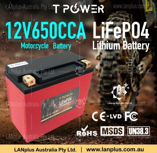 12V 650CCA LiFePO4 Lithium Motorcycle Battery YTX16 YTX20 YTX30L Harley Davison 