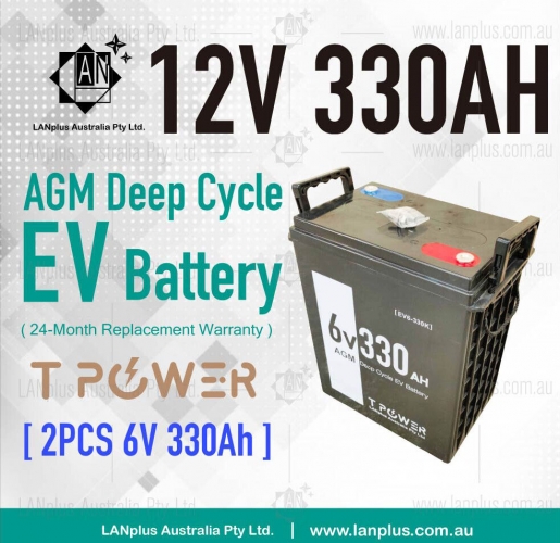 12V 330AH AGM Deep Cycle Battery Golf Cart Solar Camper 2x 6v 330AH 