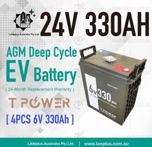 24V 330AH SLA AGM Deep Cycle Battery UPS Marine Golf Cart Solar Camper 4x 6v 330