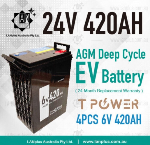 24V 420AH SLA AGM Deep Cycle Battery UPS Marine Golf Cart Solar Camper 4x 6v 420