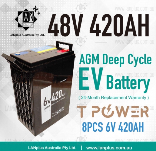 48V 420AH SLA AGM Deep Cycle Battery UPS Marine Golf Cart Solar Camper 8x 6v 420