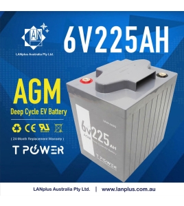 6V 225AH AGM DEEP CYCLE BATTERY for Golf Cart Forklift Solar Scissor Lift Marine