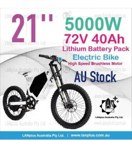 Electric Bicycle Ebike 72V 5000W MountainBike 40AH lithium Battery