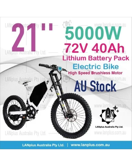 Electric Bicycle Ebike 72V 5000W MountainBike 40AH lithium Battery