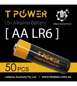 50x  Tpower 1.5V AA Alkaline battery Nipple Top LR6 Alkaline Batteries 