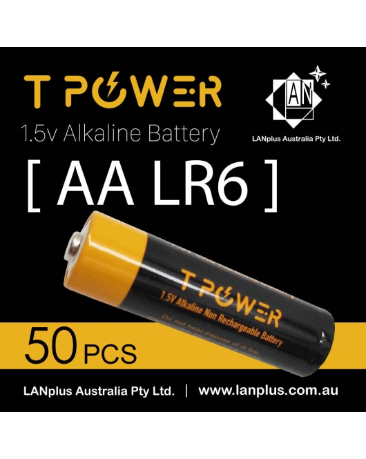 50x  Tpower 1.5V AA Alkaline battery Nipple Top LR6 Alkaline Batteries 