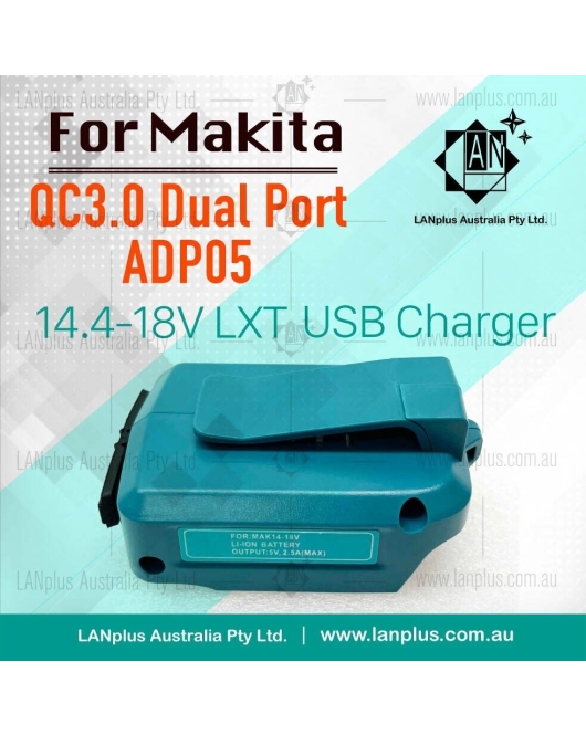 ADP05 18V 14.4V LXT USB Power Dual Port Charger Adapter LED Torch For Makita