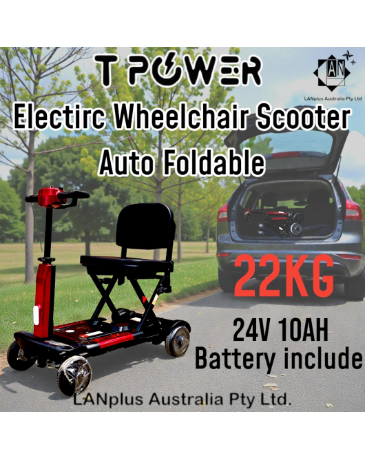Auto Fold Electric Mobility Scooter Wheelchair lightweight 24V 270W 120kg Load
