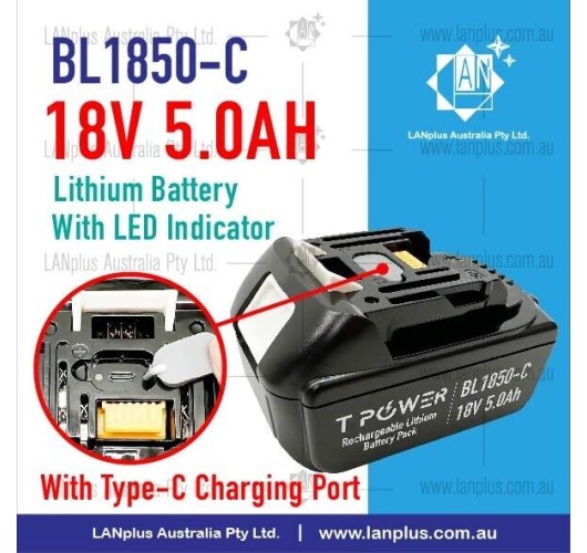 BL1850 18V 5.0ah 5ah W/Type C Port F Makita Lithium Battery BL1840 BL1830