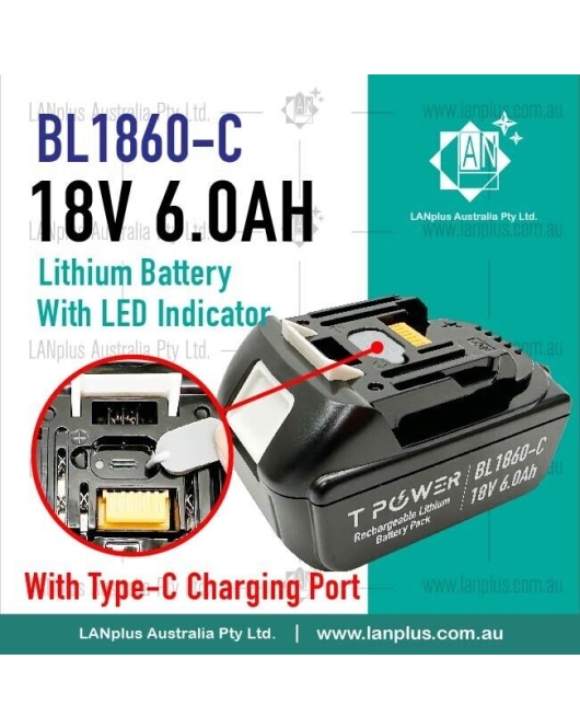 BL1860 18V 6.0ah f Makita BL1860B Lithium LED Indicator Battery BL 1850 BL1840