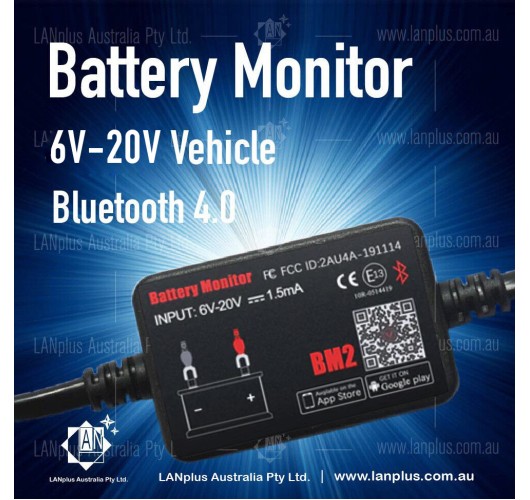 12V Car Battery Monitor via bluetooth 4.0 Voltage Meter Tester w/ auto Alarm BM2