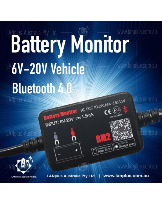12V Car Battery Monitor via bluetooth 4.0 Voltage Meter Tester w/ auto Alarm BM2