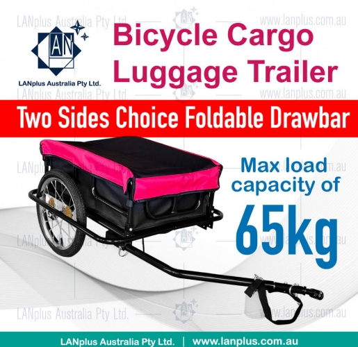 Bike Cargo Trailer Steel Bicycle Luggage Carrier Black 2 sides w/waterproof bag