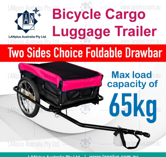 Bike Cargo Trailer Steel Bicycle Luggage Carrier Black 2 sides w/waterproof bag