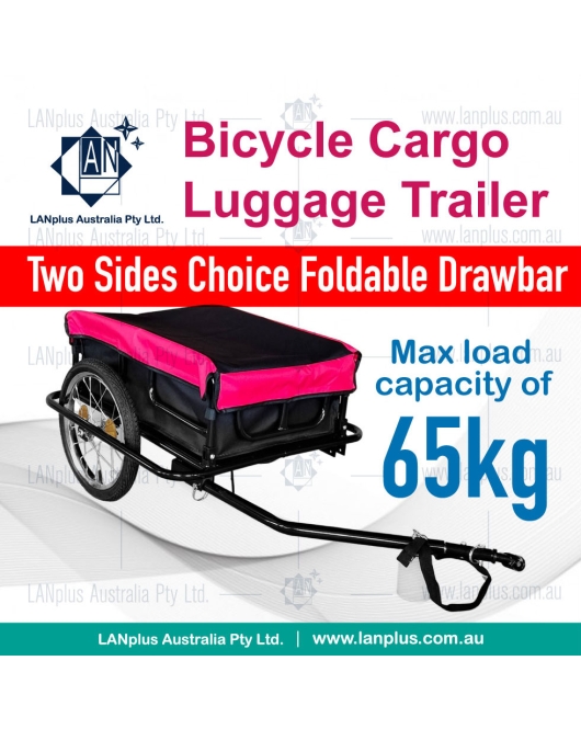 Bike Cargo Trailer Steel Bicycle Luggage Carrier Black 2 sides w/waterproof bag