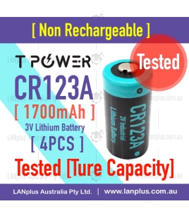 4x Tpower 3V CR123A 1700mah CR17345 Lithium Battery CR123 DL123A EL123A 123A