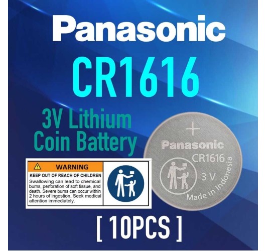 10PCS Panasonic CR1616 3V GENUINE Coin Button Battery Alarm Car Key Lithium Cell