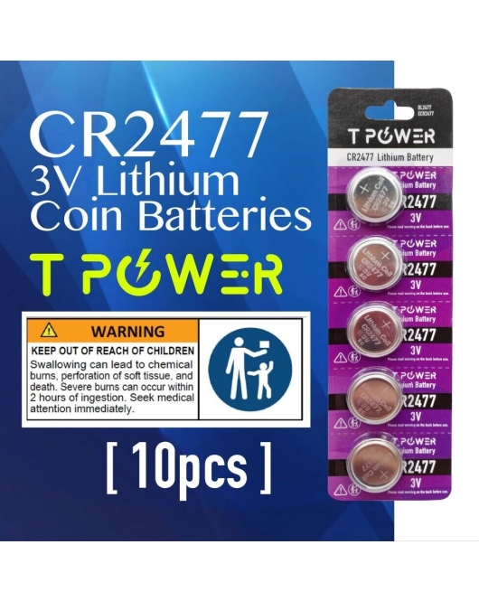 10x Tpower CR2477 3V Cell coin lithium button battery DL2477 ECR2477 wholesale