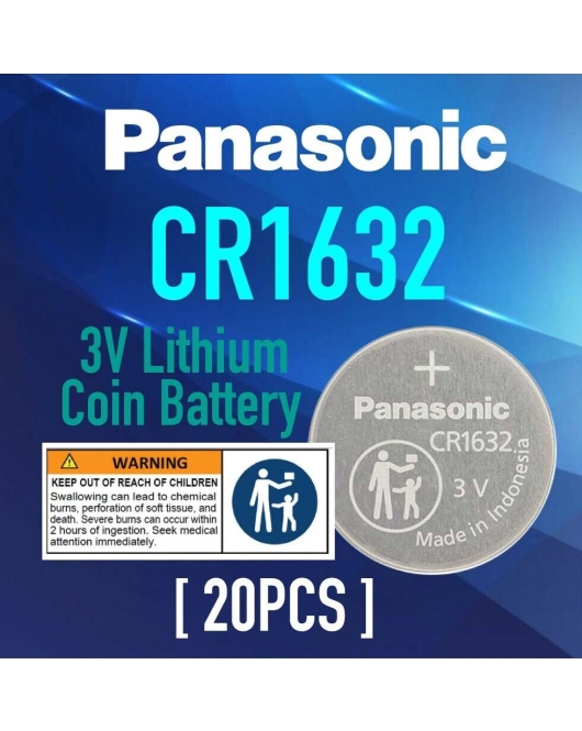 20PCS Panasonic CR1632 3V ECR1632 GENUINE Coin Button Battery Alarm Car Key