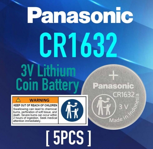 5PCS Panasonic CR1632 3V ECR1632 GENUINE Coin Button Battery Alarm Car Key