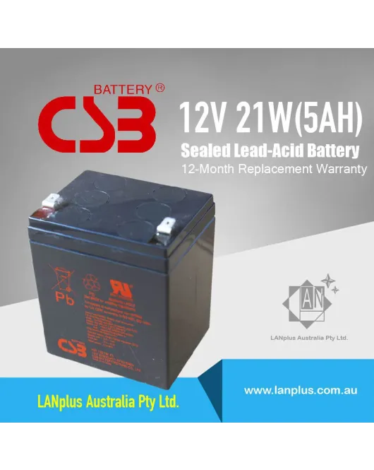 CSB HR1221W 12V 5Ah 21W High Rate UPS Rechargeable Battery For APC EATON