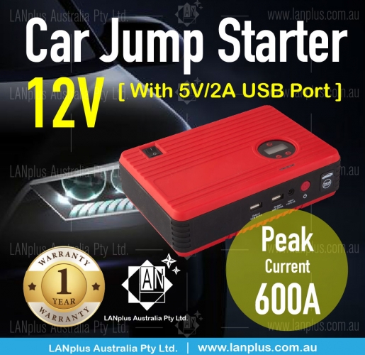 Car Jump Starter 12V 600A Auto Jumper Battery power W/ Wireless rapid inflation