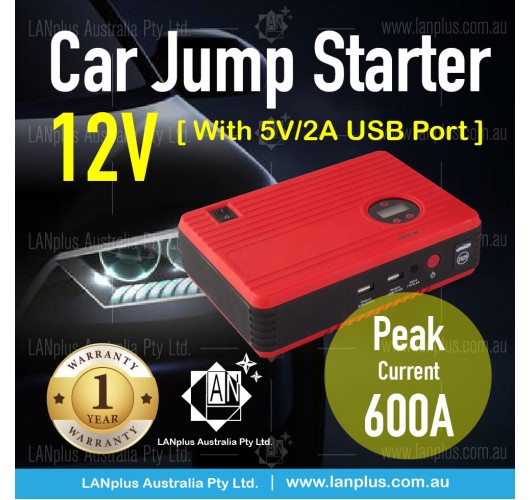 Car Jump Starter 12V 600A Auto Jumper Battery power W/ Wireless rapid inflation