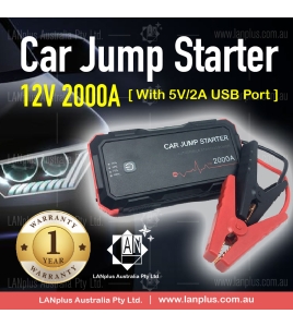 Car Jump Starter 12V 22000mAh 2000A Auto Jumper Battery USB Type C Power Bank