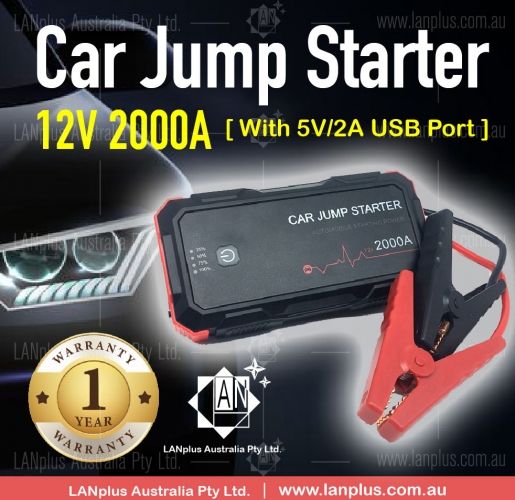 Car Jump Starter 12V 22000mAh 2000A Auto Jumper Battery USB Type C Power Bank