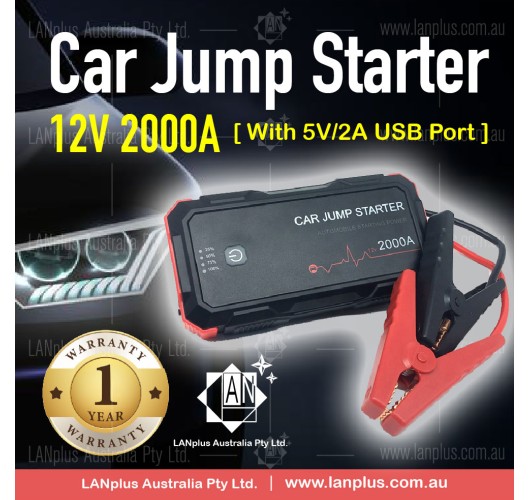 Car Jump Starter 12V 22000mAh 2000A Auto Jumper Battery USB Type C Power Bank