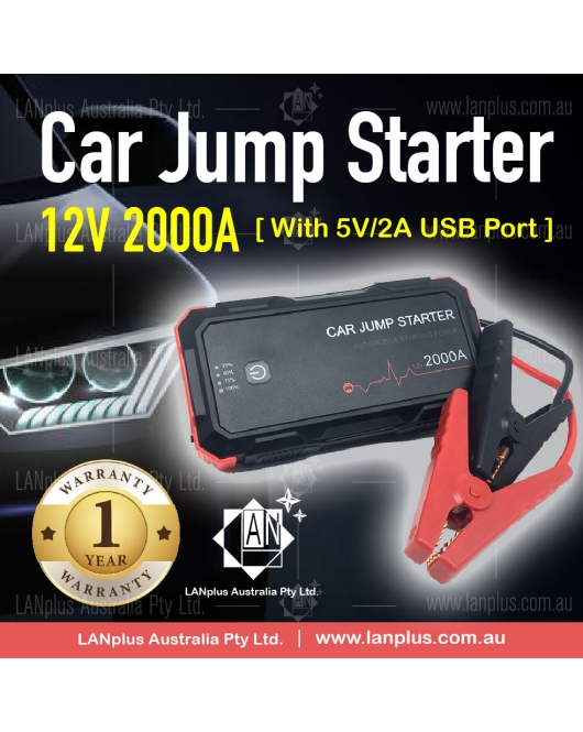Car Jump Starter 12V 22000mAh 2000A Auto Jumper Battery USB Type C Power Bank