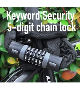Heavy Duty 5 Digit Chain Keylock Lock Security Reinforced Metal Bike Bicycle