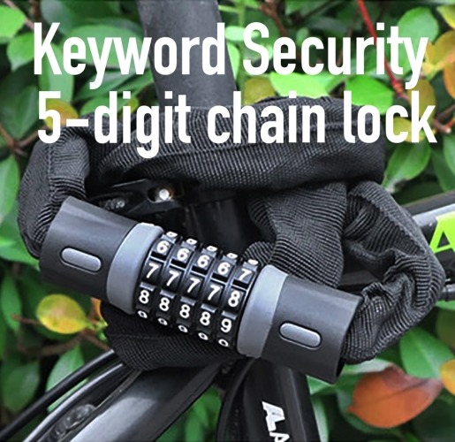 Heavy Duty 5 Digit Chain Keylock Lock Security Reinforced Metal Bike Bicycle