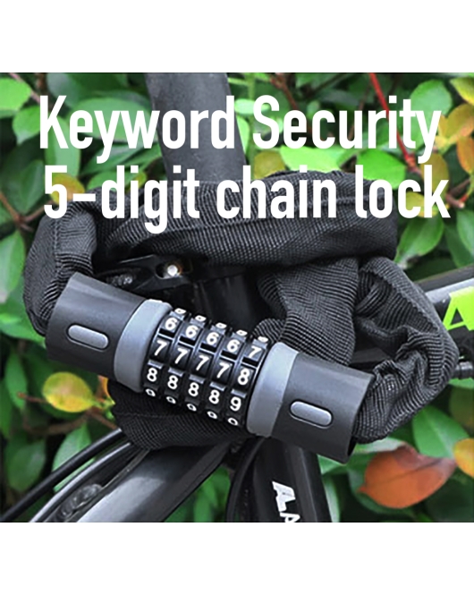 Heavy Duty 5 Digit Chain Keylock Lock Security Reinforced Metal Bike Bicycle