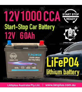 Start-Stop Lithium Car Battery D23L 12v 60Ah 1000CCA