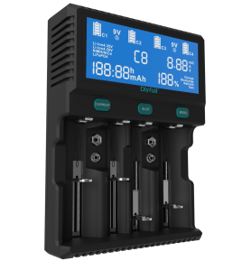 Dlyfull A4 Digital Smart 4 slot Battery Tester Charger 2.0A F 18650 Li-ion 26650 C D CR123a