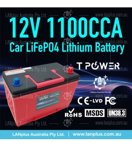 1100CCA 12v 90ah Car starting Lifepo4 lithium battery Honda Toyota Dual Purpose