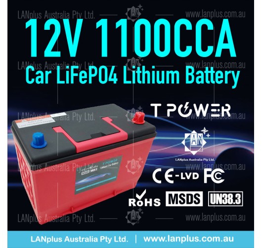 1100CCA 12v 90ah Car starting Lifepo4 lithium battery Honda Toyota Dual Purpose