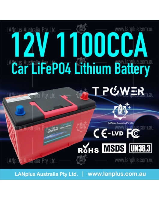 1100CCA 12v 90ah Car starting Lifepo4 lithium battery Honda Toyota Dual Purpose
