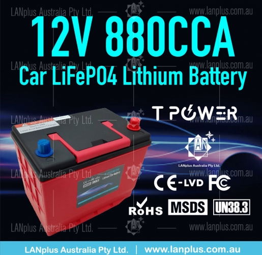 880CCA 12v 80ah Car starting Lifepo4 lithium battery F Honda Toyota Dual Purpose