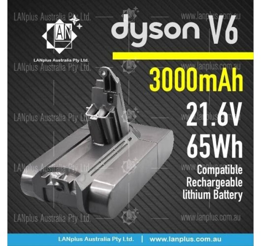 True Capacity 3000mAh 21.6V Dyson V6 Vacuum Battery 4 DC58 DC59 DC61 DC62 AU