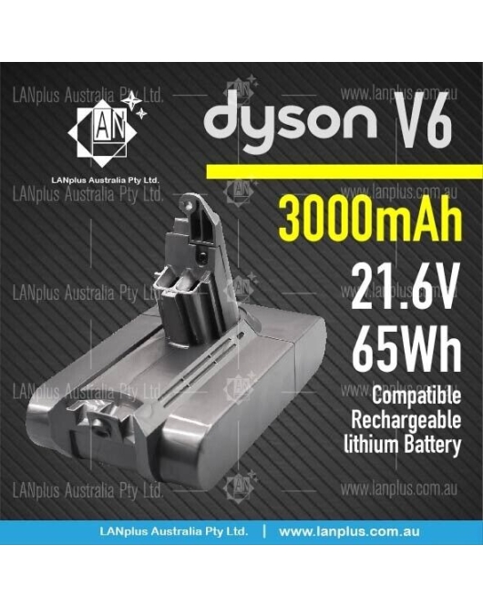 True Capacity 3000mAh 21.6V Dyson V6 Vacuum Battery 4 DC58 DC59 DC61 DC62 AU