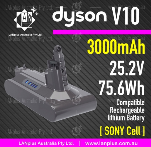 True Capacity 3000mAh 25.2V for Dyson V10 SV12 Animal Pro Fluffy Absolute Total